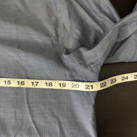 John Varvatos Shirt Men Large Button Up Slim Fit Classic Preppy Long Sleeve Blue - Picture 7 of 9